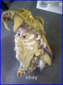 Vintage Rare Latex Native American LARGE animal skull headdress Halloween mask