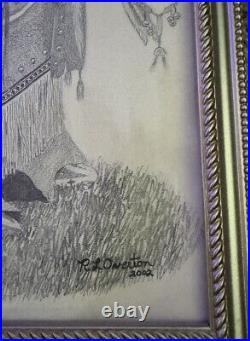 Vintage Rare Limited Native American Drawing Sketch Numbered Framed Signed