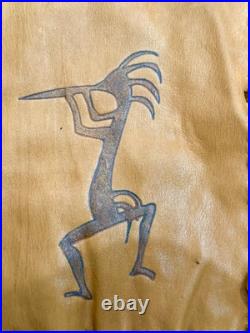 Vintage Rare Native American Hand Painted Ralph Lauren Leather Dress Size M