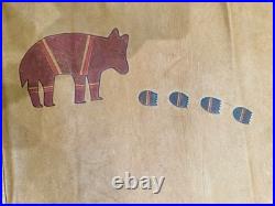 Vintage Rare Native American Hand Painted Ralph Lauren Leather Dress Size M