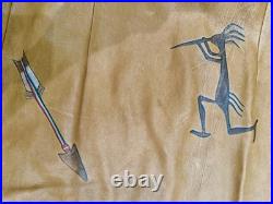 Vintage Rare Native American Hand Painted Ralph Lauren Leather Dress Size M