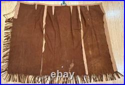 Vintage Rare Native American Hand Painted Ralph Lauren Leather Dress Size M