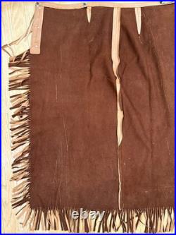 Vintage Rare Native American Hand Painted Ralph Lauren Leather Dress Size M