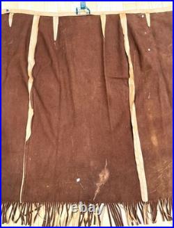 Vintage Rare Native American Hand Painted Ralph Lauren Leather Dress Size M