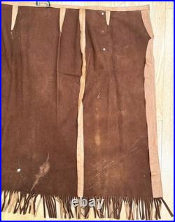 Vintage Rare Native American Hand Painted Ralph Lauren Leather Dress Size M