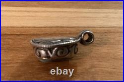 Vintage Rare Native American Two Sided Turquoise and Silver Pendant