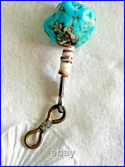 Vintage, Rare Navajo Native American Turquoise Nugget and Silver Chain Necklace