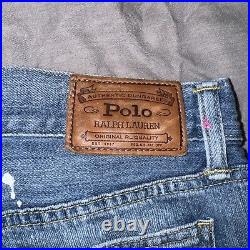 Vintage Rare Polo Ralph Lauren Native American Western Artwork Jeans Sz 27