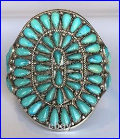 Vintage Rare Sleeping Beauty Turquoise Cluster Bracelet J Lewis 76 Grams
