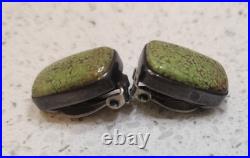 Vintage Rare Turquoise Sterling Silver Navajo Earrings 925 Chris Billie