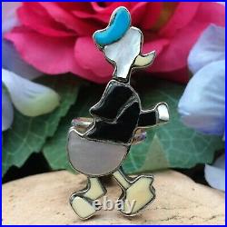 Vintage Rare Zuni Sterling Turquoise Mop Jet Donald Duck R. Spencer Ring 7.5 Wow