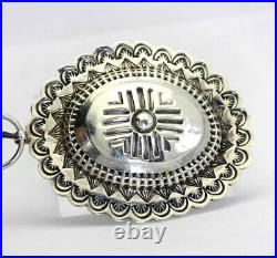Vintage Rare traditional Native American Concho belt Sterling 6.53ozt 37 1/4 L