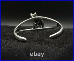 Vintage Sterling Silver Cuff Bracelet Ted Ott RARE Cat Cuff Bracelet