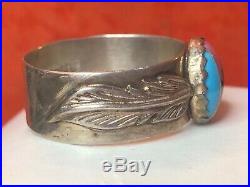 Vintage Sterling Silver Native American Ring Signed Rb Inlay Zuni Rare Band
