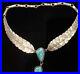 Vintage-Stunning-Rare-NAVAJO-HI-GRADE-TURQUOISE-Feather-STERLING-Necklace-18-01-gwna