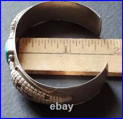 Vtg Native American Silver Turquoise Rare Corn Cob Cuff Bracelet