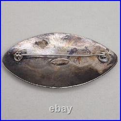 Vtg Navajo Sterling Hand Stamped Brooch Old Pawn Silver Pin Native American Rare