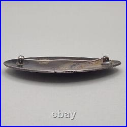 Vtg Navajo Sterling Hand Stamped Brooch Old Pawn Silver Pin Native American Rare