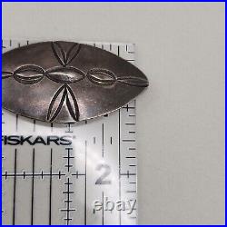 Vtg Navajo Sterling Hand Stamped Brooch Old Pawn Silver Pin Native American Rare