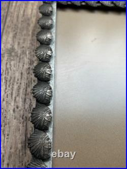 Vtg Rare 1959 Native American Chief Picture Photo Frame High Chief White Wolf