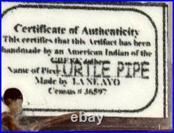 Vtg Rare HTF Native American Handmade Authentic 12 Carved Antler Turtle Pipe