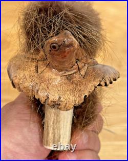 Vtg Rare HTF Native American Handmade Authentic 12 Carved Antler Turtle Pipe