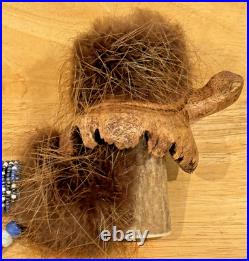 Vtg Rare HTF Native American Handmade Authentic 12 Carved Antler Turtle Pipe