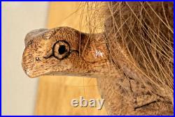 Vtg Rare HTF Native American Handmade Authentic 12 Carved Antler Turtle Pipe