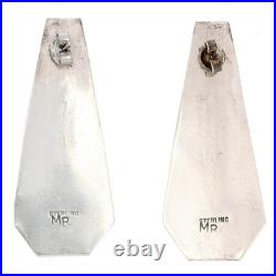 Vtg Rare Paiute Michael Rogers MR Sterling Silver Onyx Earrings Native American