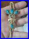 Will-Denetdale-Navajo-solid-14k-Turquoise-Kachina-bolo-tie-65-gr-SUPER-RARE-01-tv