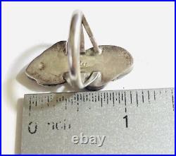 Wow! Ella Cowboy Navajo 925 Sterling Silver Amber Ring Sz 7.5 Rare