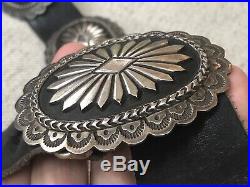 Wow! Rare Substantial JP Navajo Indian Vintage Sterling Silver Concho Belt