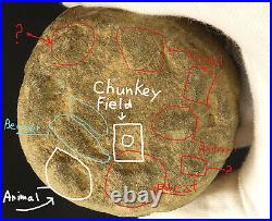 X-RARE Native American Tenn Discoidal Game Stone withPictographs of Chunkey Field