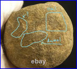 X-RARE Native American Tenn Discoidal Game Stone withPictographs of Chunkey Field
