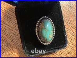Yaqui Apache Signed Michael Horse Sterling Silver Ring Rare Quartz Turquoise