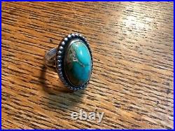 Yaqui Apache Signed Michael Horse Sterling Silver Ring Rare Quartz Turquoise