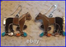 ZUNI Edward Leekity HORSE Squash Blossom Necklace Earrings Sterling BIG 27 RARE
