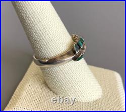 ZUNI REX Vintage Sterling Turquoise Carinated Double Row Needlepoint Ring 9 RARE