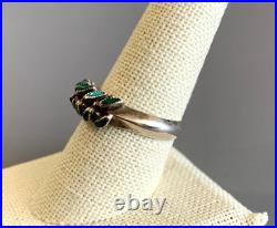 ZUNI REX Vintage Sterling Turquoise Carinated Double Row Needlepoint Ring 9 RARE