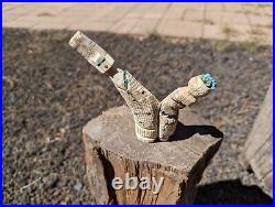 Zuni Fetish RARE Twin Corn Maiden Signed Native American Spirit Totem Elk Antler