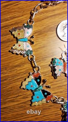 Zuni Indian TAMARA PINTO Butterfly Necklace + Earrings Rare, Pristine, Beautiful