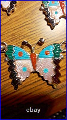 Zuni Indian TAMARA PINTO Butterfly Necklace + Earrings Rare, Pristine, Beautiful