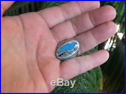 Zuni Inlay Bird Sterling Silver Ringh & L Barber Rare Collectable Sz 10-1/2