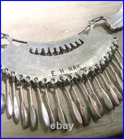 Zuni Native American Needle Point Turquoise Sterling Necklace Elsi Nakatewa RARE