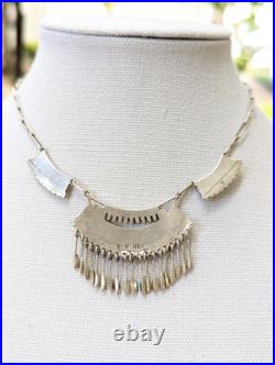 Zuni Native American Needle Point Turquoise Sterling Necklace Elsi Nakatewa RARE