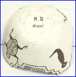 Zuni Pueblo Nellie Bica Pottery Ceremonial Bowl Native American Rare 3.5 x 6.5
